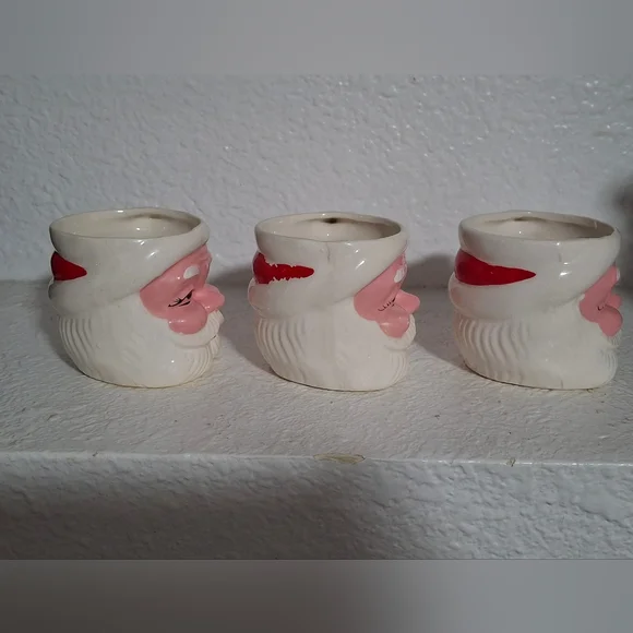 Vintage Santa Claus Mugs Set of 3 Japan Winking Santa - Picture 8 of 16
